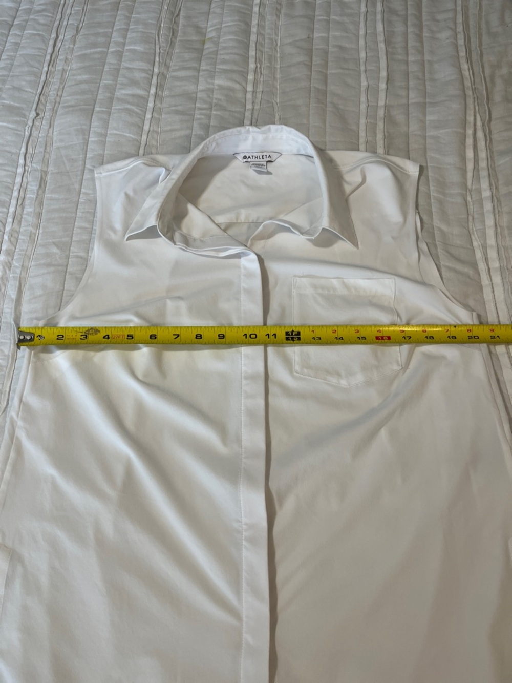 Athleta Crisp White Sleeveless Collared Top - Picture 11 of 12